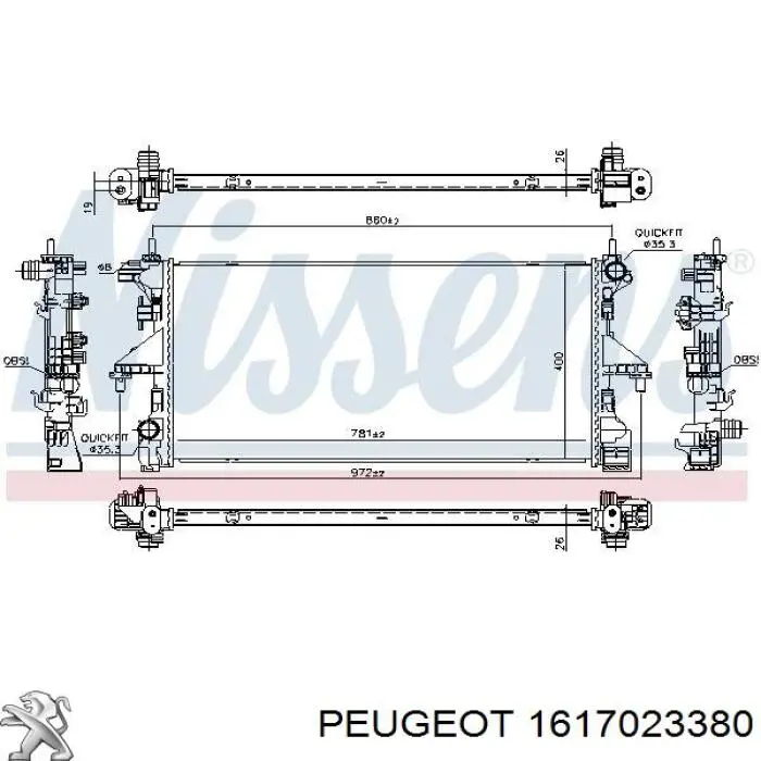 Радиатор охлаждения двигателя Peugeot/Citroen 1617023380 цена, от 119.90 USD