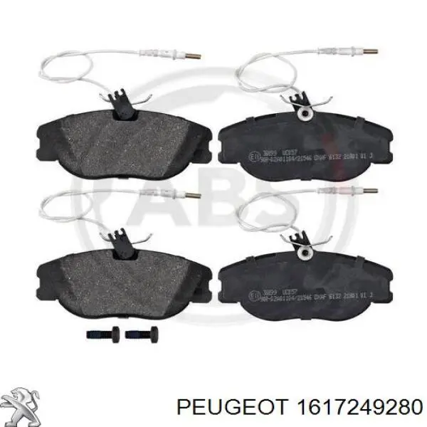 1617249280 Peugeot/Citroen колодки тормозные передние дисковые