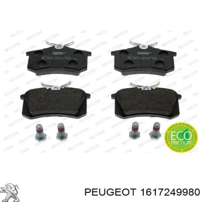 Pastillas de freno traseras 1617249980 Peugeot/Citroen