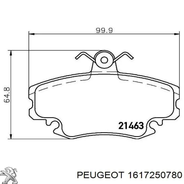 1617250780 Peugeot/Citroen колодки тормозные передние дисковые