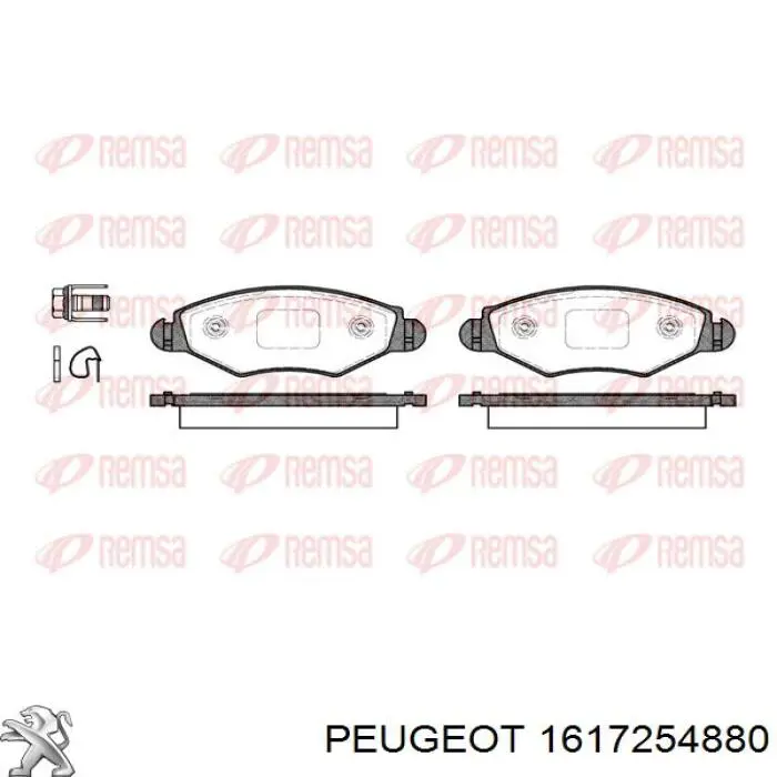 Pastillas de freno delanteras 1617254880 Peugeot/Citroen