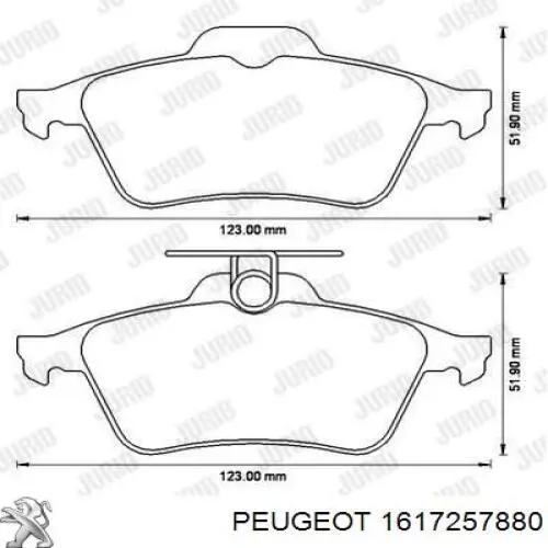 1617257880 Peugeot/Citroen Колодки тормозные дисковые комплект