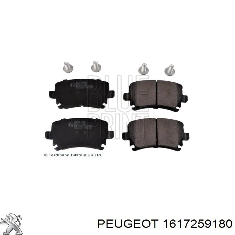 Pastillas de freno traseras 1617259180 Peugeot/Citroen
