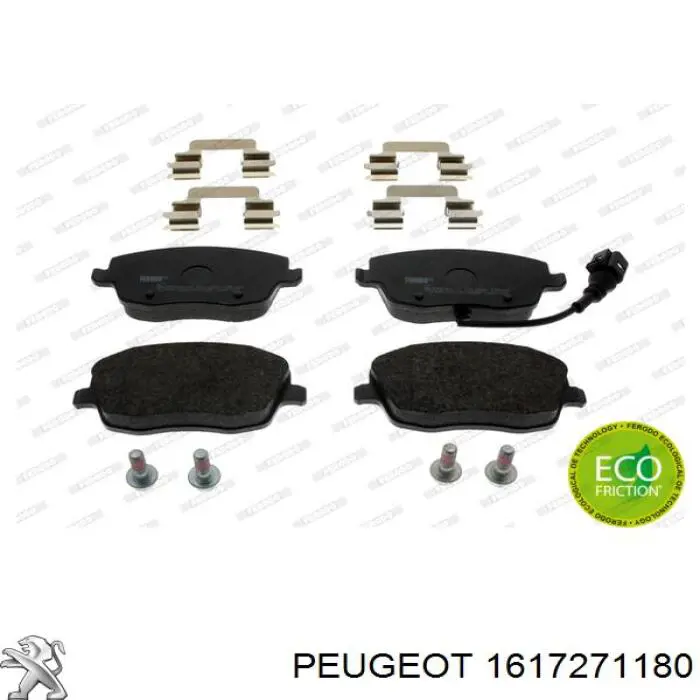 Передние тормозные колодки 1617271180 Peugeot/Citroen