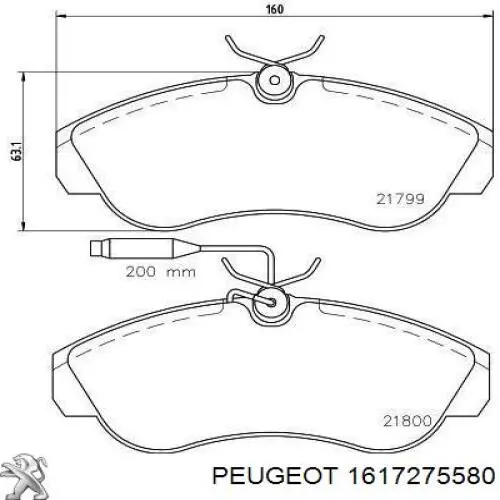 1617275580 Peugeot/Citroen колодки тормозные передние дисковые