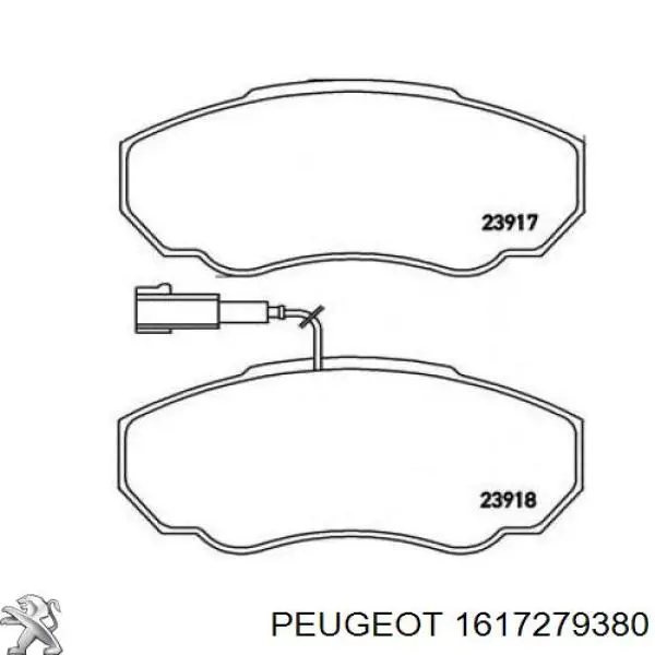 Купить 1617279380 Peugeot/Citroen Колодки тормозные