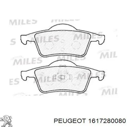 1617280080 Peugeot/Citroen задние тормозные колодки
