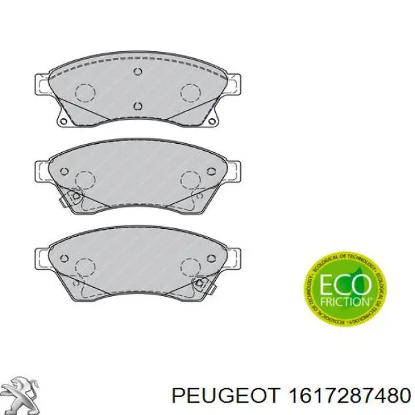 Передние тормозные колодки 1617287480 Peugeot/Citroen