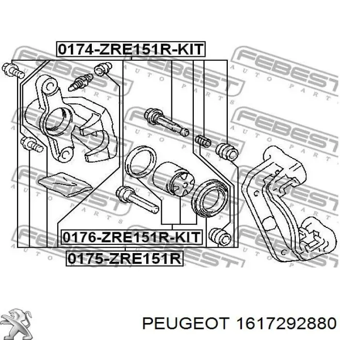 1617292880 Peugeot/Citroen ремкомплект суппорта тормозного переднего