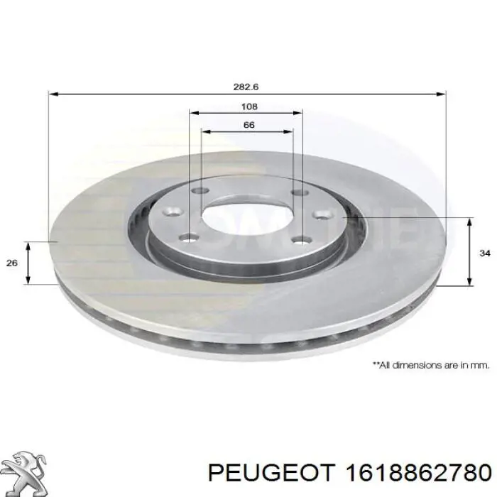1618862780 Peugeot/Citroen диск тормозной передний