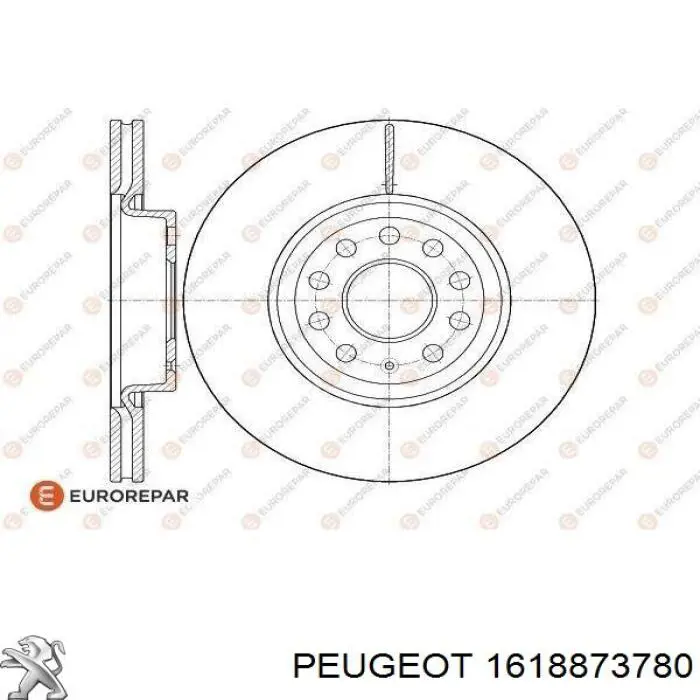 Передние тормозные диски 1618873780 Peugeot/Citroen