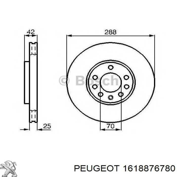 1618876780 Peugeot/Citroen диск тормозной передний