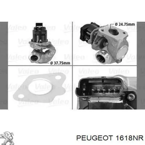 Купить 1618NR Peugeot/Citroen Клапан EGR системы рециркуляции отработавших газов
