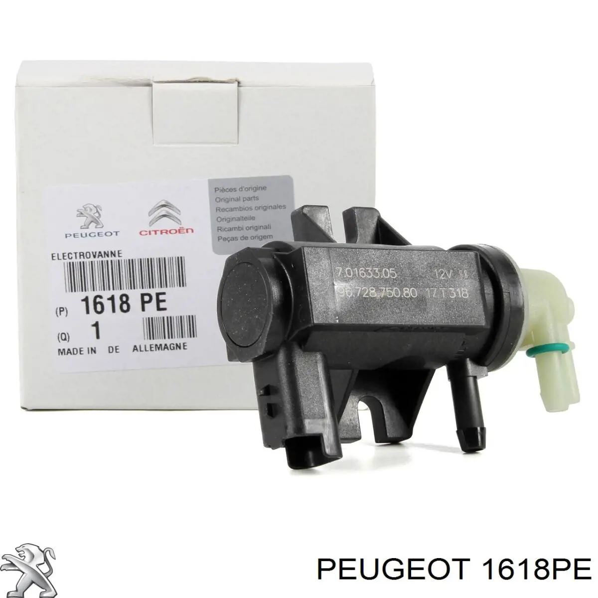 00001618PE Peugeot/Citroen convertidor de pressão (solenoide de supercompressão)