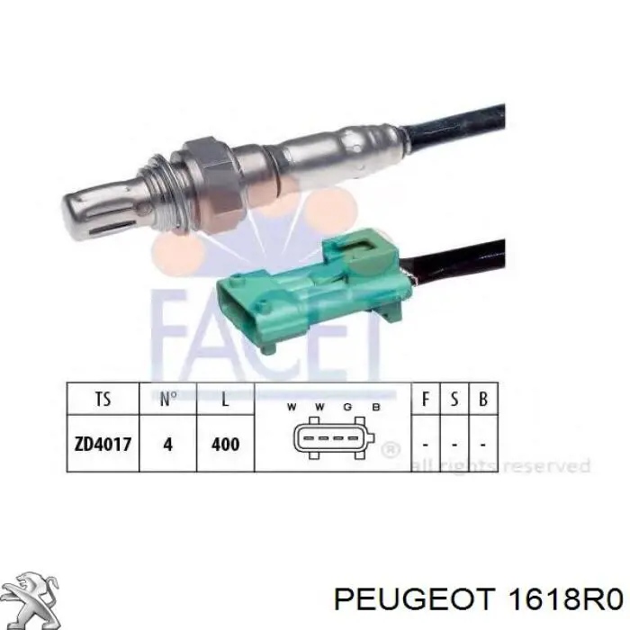 1618R0 Peugeot/Citroen лямбда-зонд, датчик кислорода до катализатора