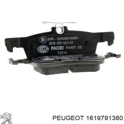Купить 1619791380 Peugeot/Citroen Колодки тормозные задние, дисковые