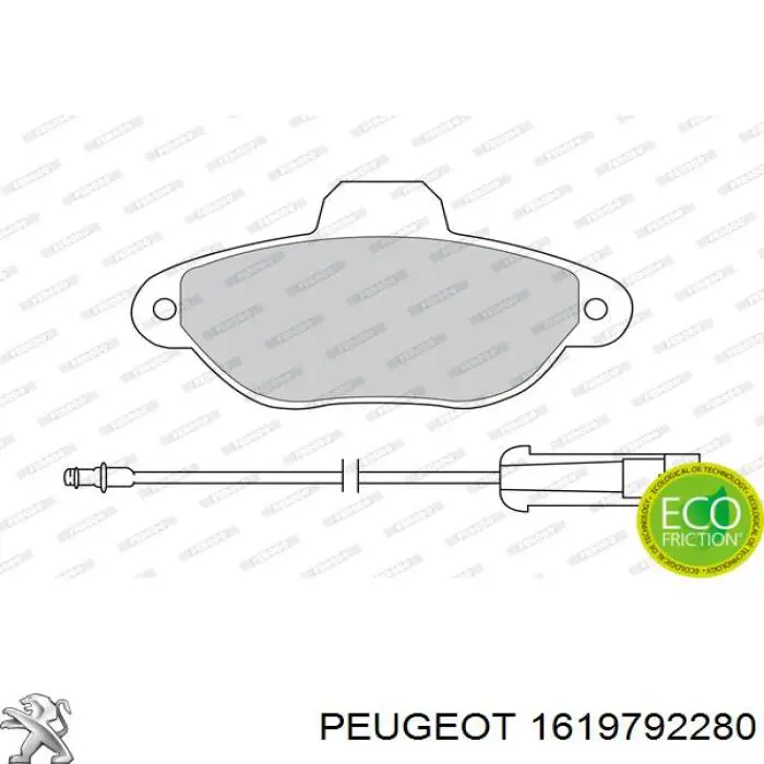 Передние тормозные колодки 1619792280 Peugeot/Citroen