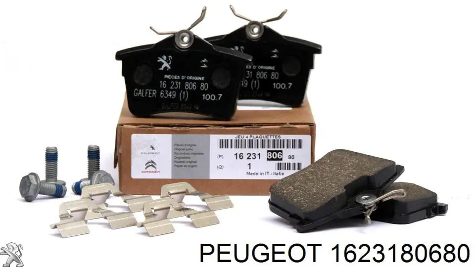 Задние тормозные колодки 1623180680 Peugeot/Citroen