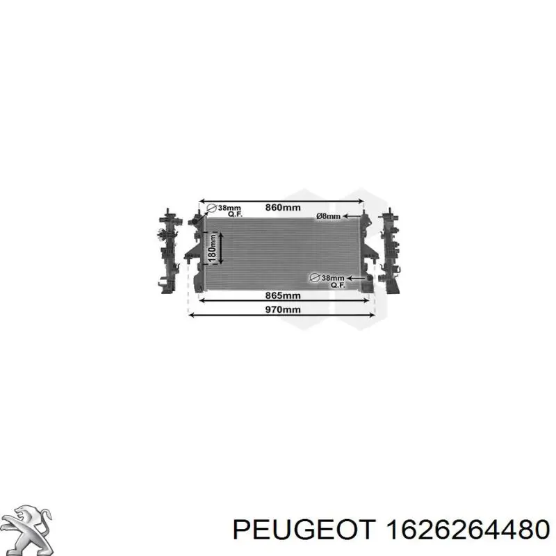 1626264480 Peugeot/Citroen radiador de esfriamento de motor