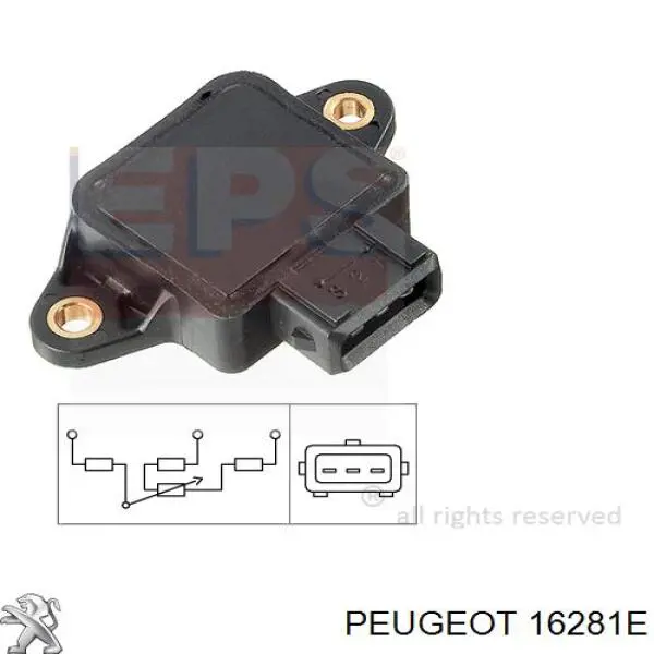 Sensor, posición mariposa 16281E Peugeot/Citroen