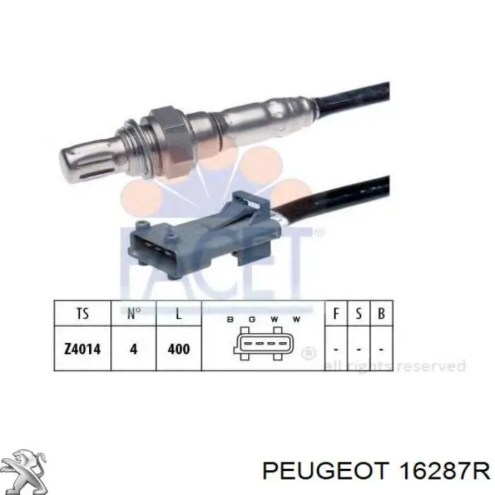 16287R Peugeot/Citroen sonda lambda, sensor de oxigênio