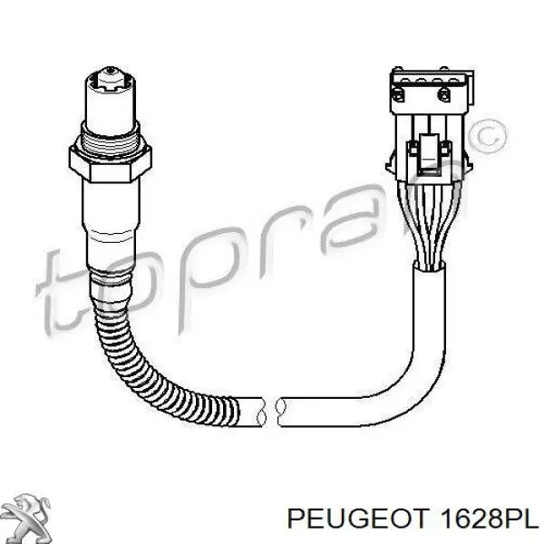 1628PL Peugeot/Citroen лямбда-зонд, датчик кислорода после катализатора