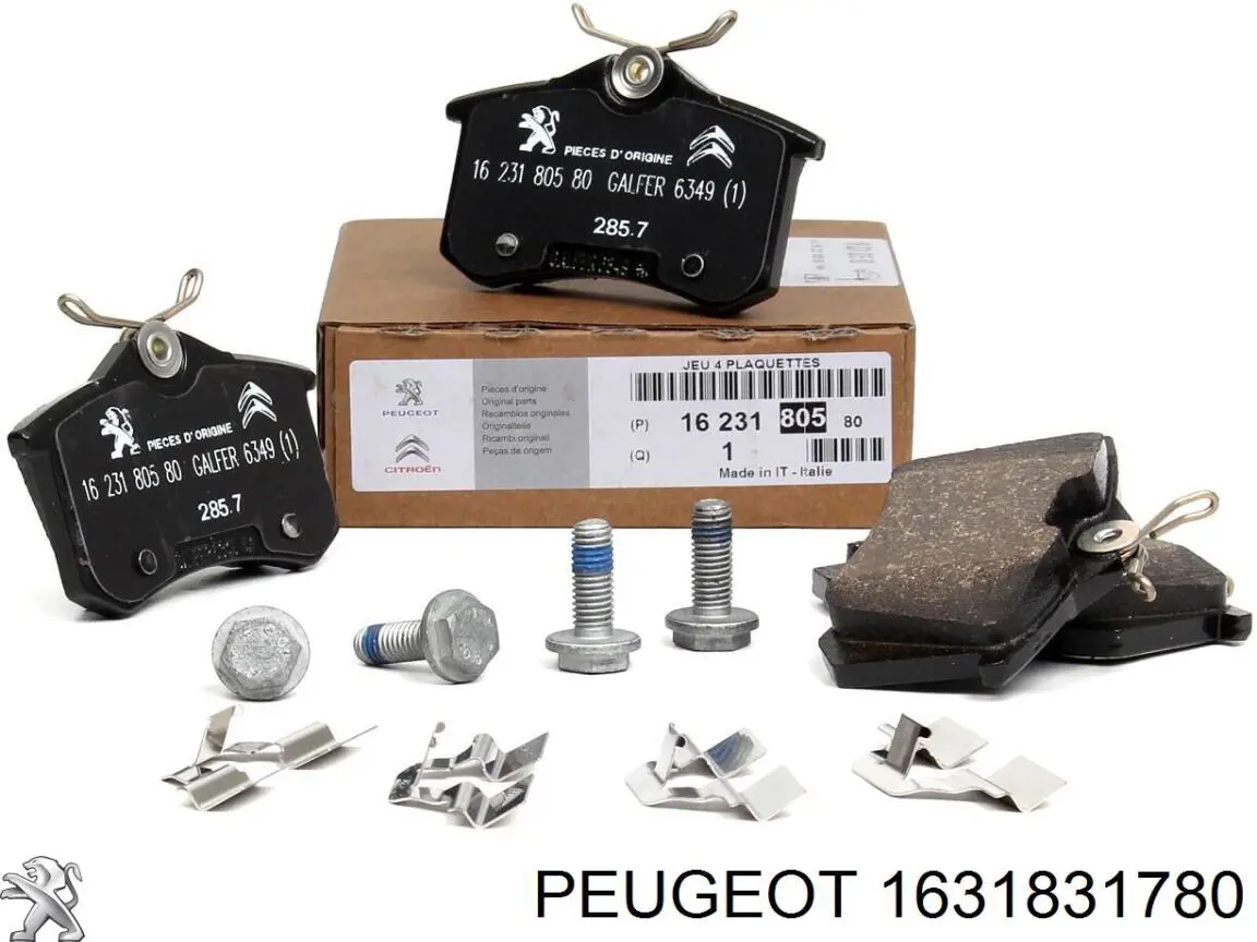 Колодки тормозные задние дисковые Peugeot/Citroen 1631831780