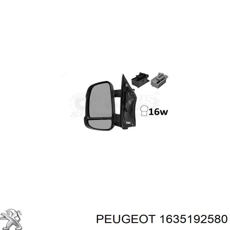 Купить 1635192580 Peugeot/Citroen Наружное зеркало левое