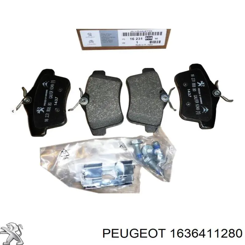 Задние тормозные колодки 1636411280 Peugeot/Citroen