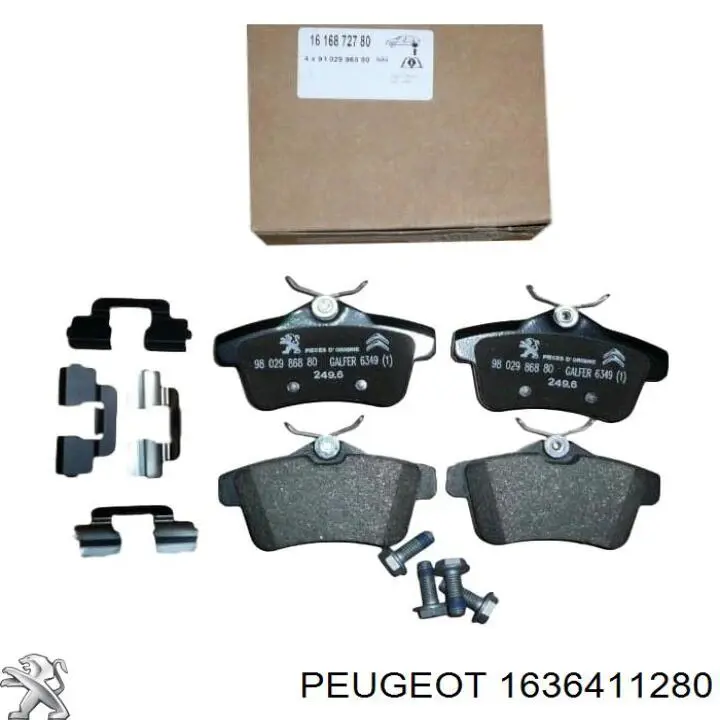 Купить 1636411280 Peugeot/Citroen Колодки тормозные задние, дисковые