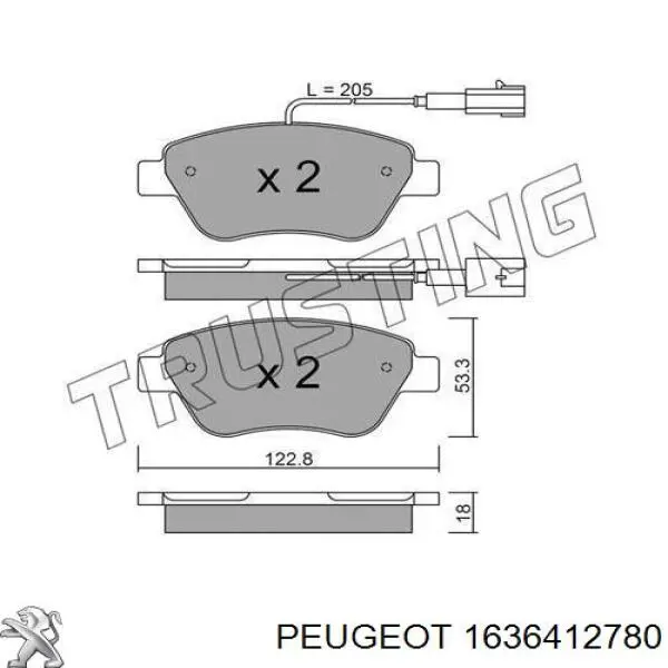 1636412780 Peugeot/Citroen передние тормозные колодки