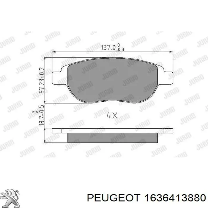 1636413880 Peugeot/Citroen передние тормозные колодки