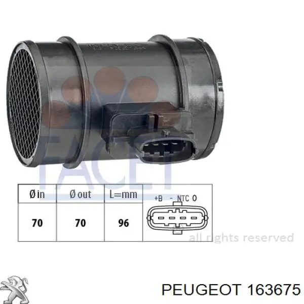 Датчик массового расхода воздуха Peugeot/Citroen 163675 цена, от 44.34 USD