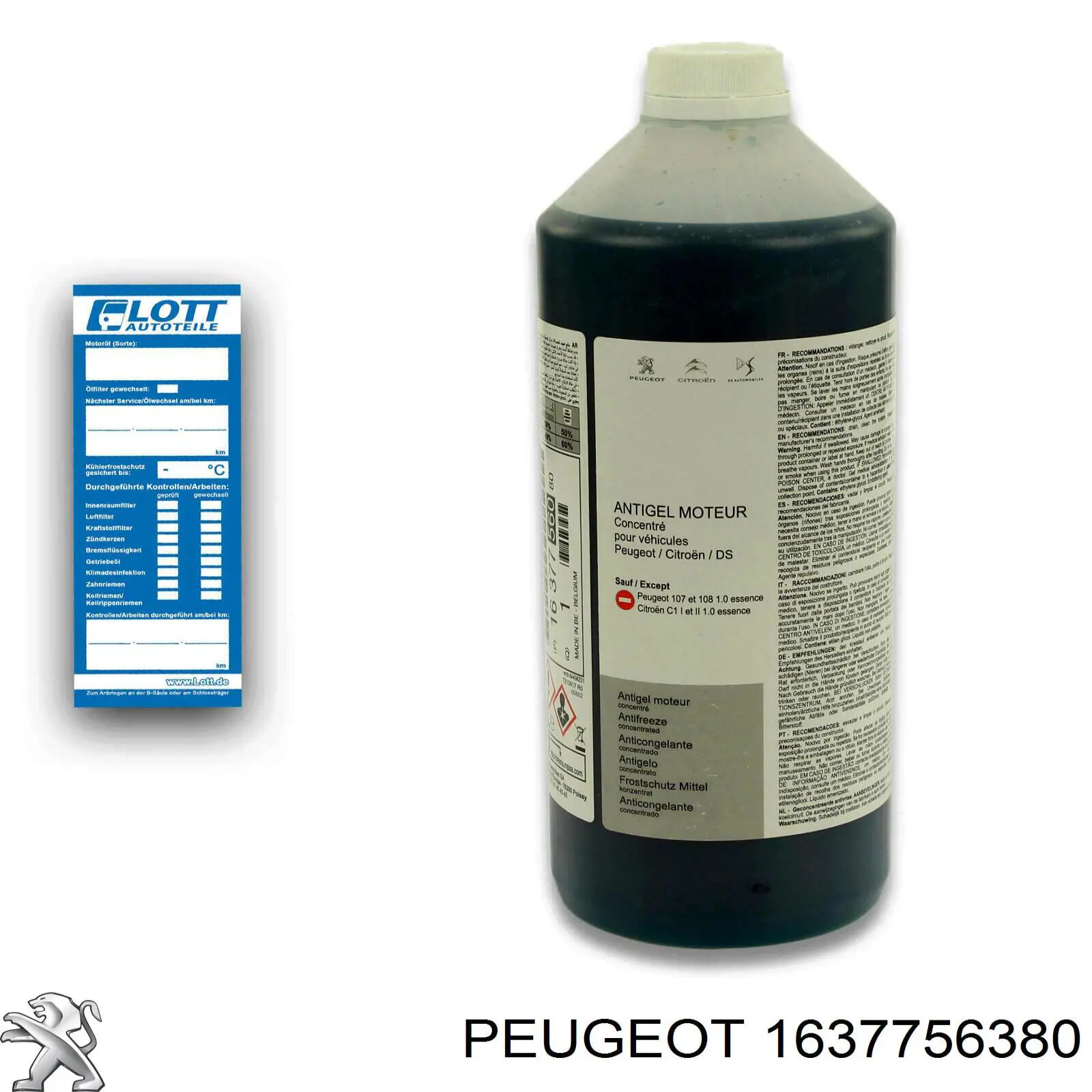 1637756380 PEUGEOT Liquido refrigerante original y equivalente