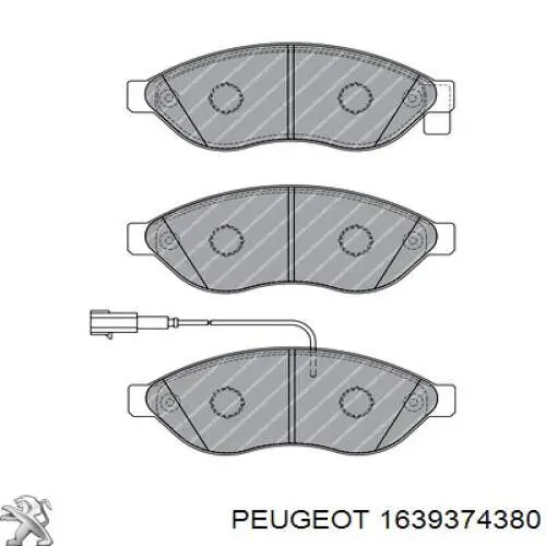 Передние тормозные колодки 1639374380 Peugeot/Citroen