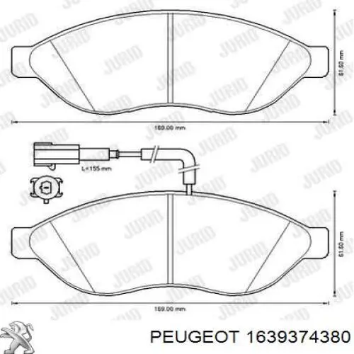 Купить 1639374380 Peugeot/Citroen Колодки тормозные