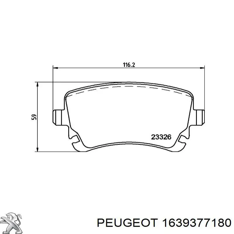 Задние тормозные колодки 1639377180 Peugeot/Citroen