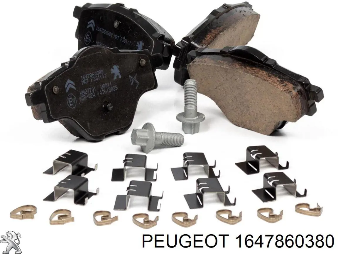 Задние тормозные колодки 1647860380 Peugeot/Citroen