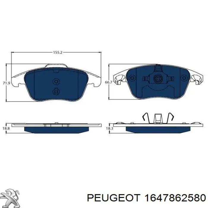 Колодки Peugeot/Citroen 1647862580 цена, от 58.36 USD