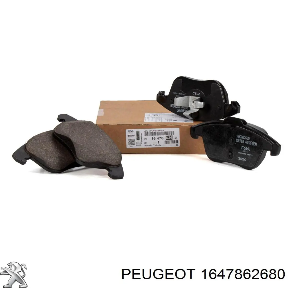 Передние тормозные колодки 1647862680 Peugeot/Citroen