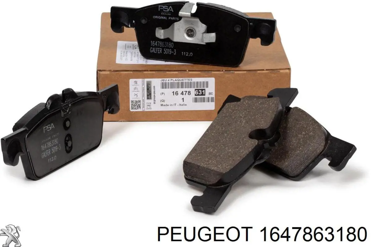 1647863180 Peugeot/Citroen колодки тормозные передние дисковые