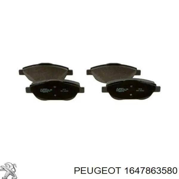 1647863580 PEUGEOT Pastillas de freno delanteras original y equivalente