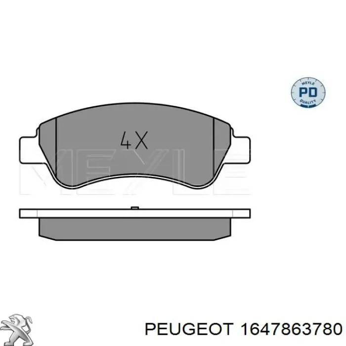 Купить 1647863780 Peugeot/Citroen Колодки тормозные