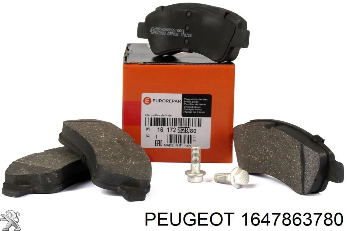Передние тормозные колодки 1647863780 Peugeot/Citroen
