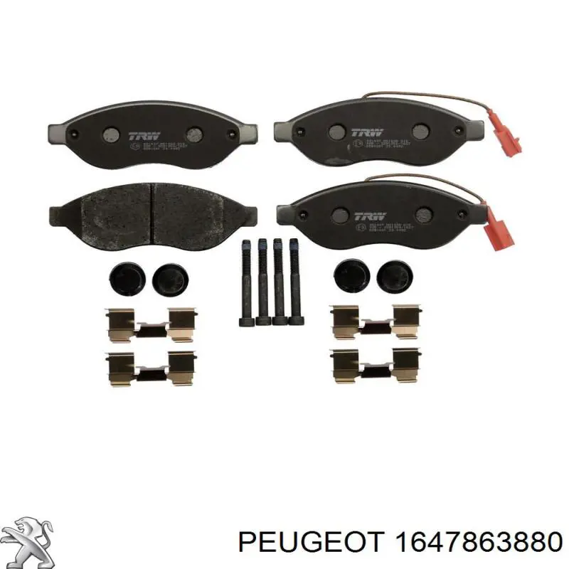 Передние тормозные колодки 1647863880 Peugeot/Citroen