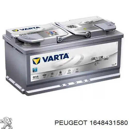Batería de arranque 1648431580 Peugeot/Citroen