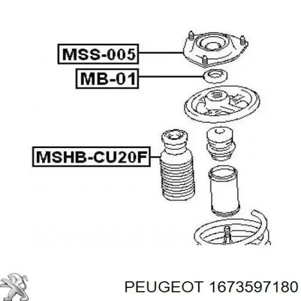 1673597180 Peugeot/Citroen подшипник опорный амортизатора переднего