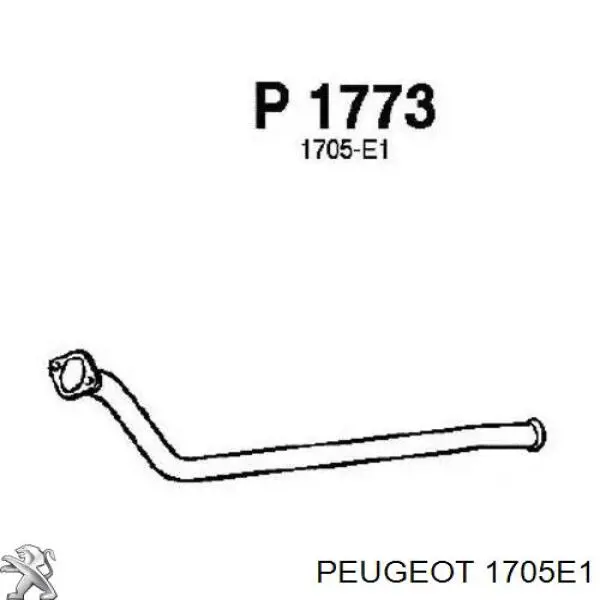 Приёмная труба 1705E1 Peugeot/Citroen