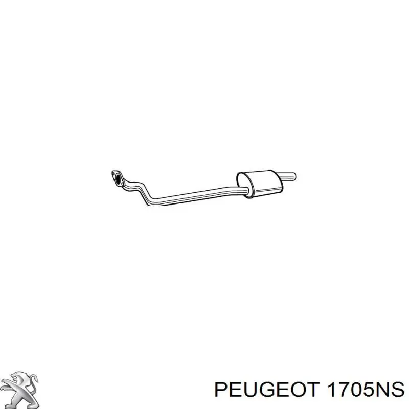 1705NS Peugeot/Citroen глушитель, передняя часть
