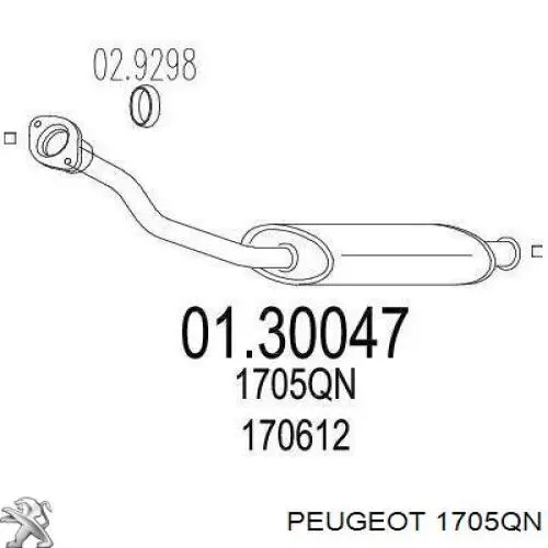 Трубы приемные (штаны) Peugeot/Citroen 1705QN цена, от 26.86 USD